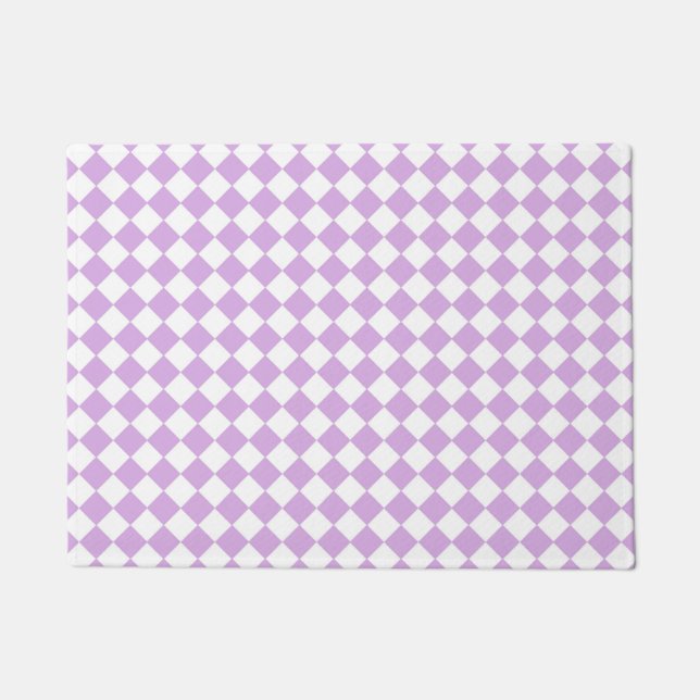 Felpudo Purple White Checker Diamond Pattern (Anverso)