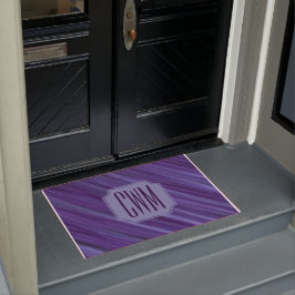 Felpudo Púrpura Pasión | Monograma de pincel de ciruela vi