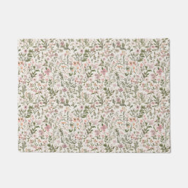 Felpudo Púrpura Pastel Elegante \ Flores salvajes rosadas