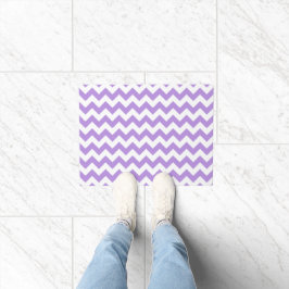 Felpudo Púrpura Zigzag, Púrpura Chevron, Patrón Geométrico