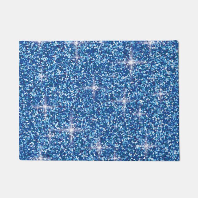 Felpudo purpurina azul iridiscente (Anverso)