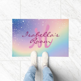 Felpudo Purpurina de unicornio arcoiris