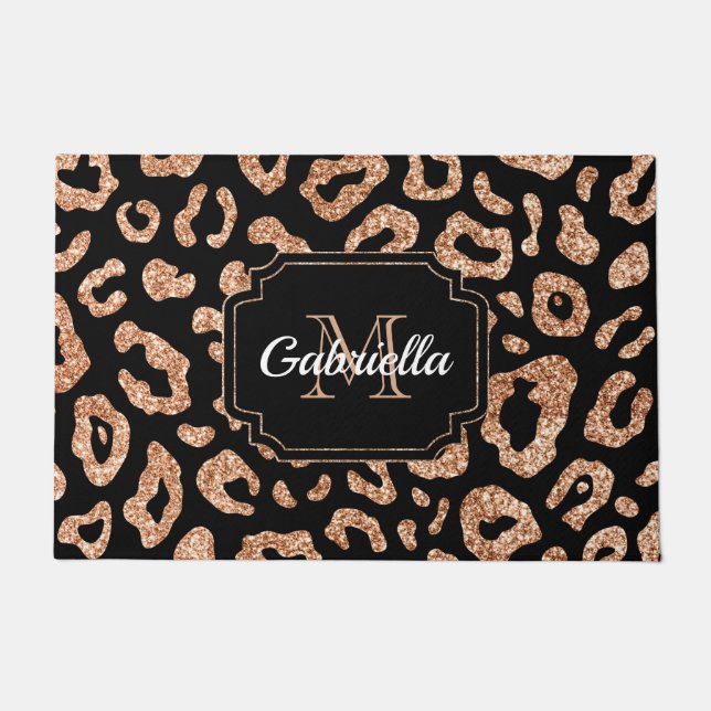 Felpudo Purpurina Leopard Print (Anverso)