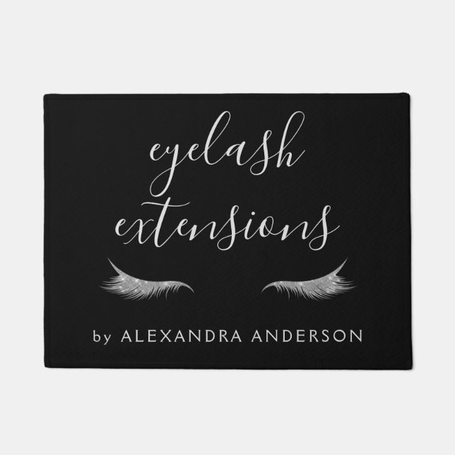 Felpudo Purpurina plateado y extensión de la Eyelash de es (Anverso)