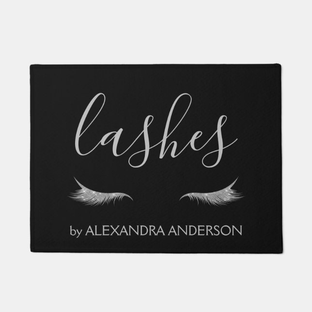 Felpudo Purpurina plateado y extensión de la Eyelash de es (Anverso)