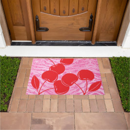 Felpudo Purpurina Rojo Rosa Cerezas de cebra