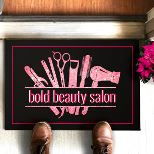 Felpudo Purpurina rosa caliente Salón de belleza Hairstyl