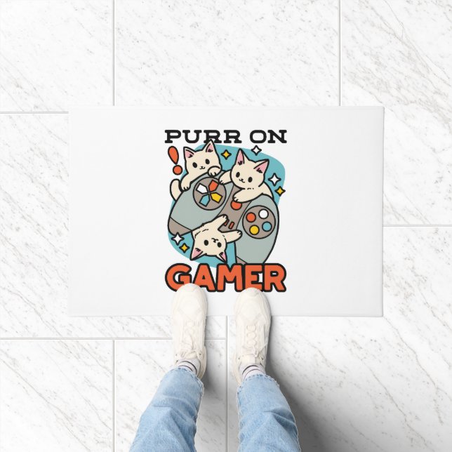 Felpudo Purr on Gamer - Diseño de juegos para gatos (Interior)