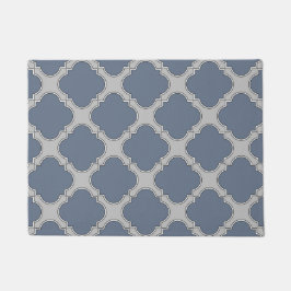 Felpudo Quatrefoil azul-gris