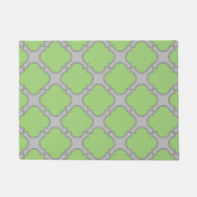 Felpudo Quatrefoil verde (Anverso)