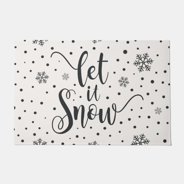 Felpudo Que la nieve Navidad caligrafía | Doormat (Anverso)