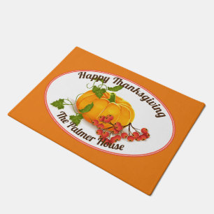 Felpudo Quebras de calabaza naranja caída Feliz Día de Acc