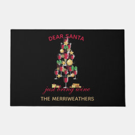 Felpudo Querido Ilustracion del árbol de navidad de Santa 