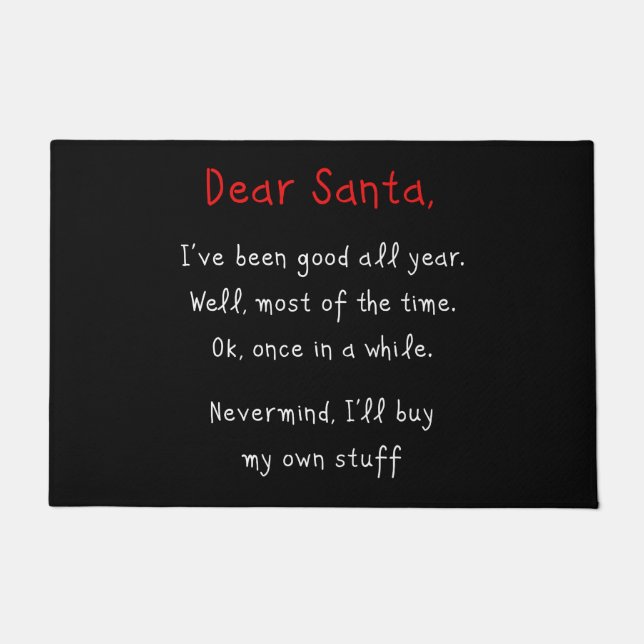 Felpudo Querido Papá Noel, compraré el humor de mis propio (Anverso)