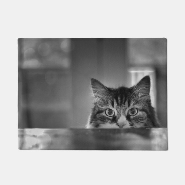 Felpudo Quién Meows allí estera de puerta (Anverso)