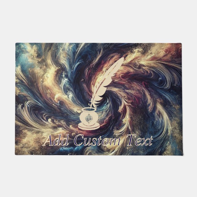 Felpudo Quill Pen Arte abstracto moderno (Anverso)