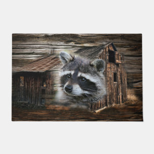 Felpudo Raccoon En El Antiguo Barn