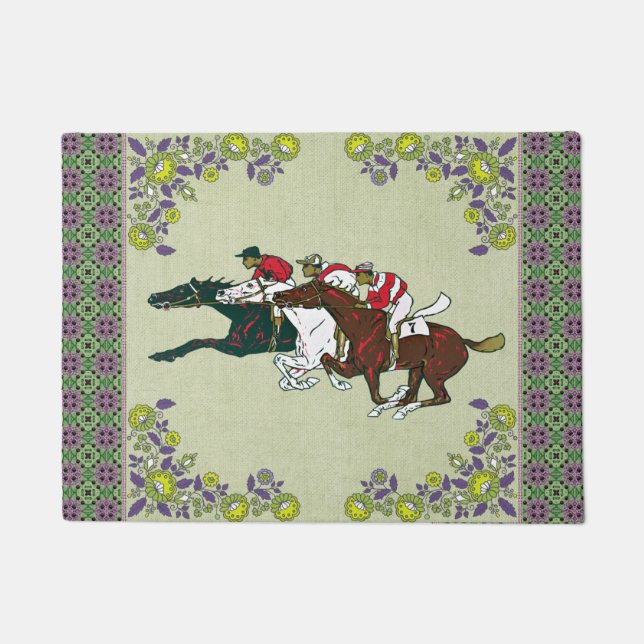 Felpudo Race Horses Doormat (Anverso)