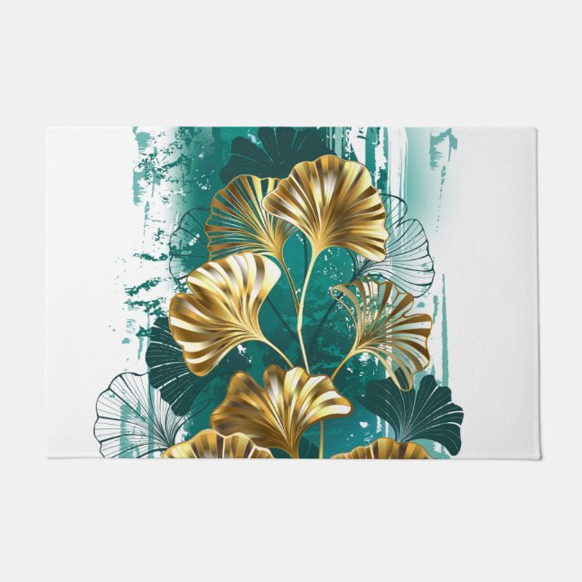 Felpudo Rama con hojas doradas Ginko Biloba (Anverso)