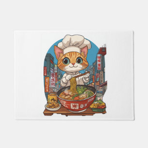 Felpudo Ramen Neko � Gato Chef Divertido Anime Comida