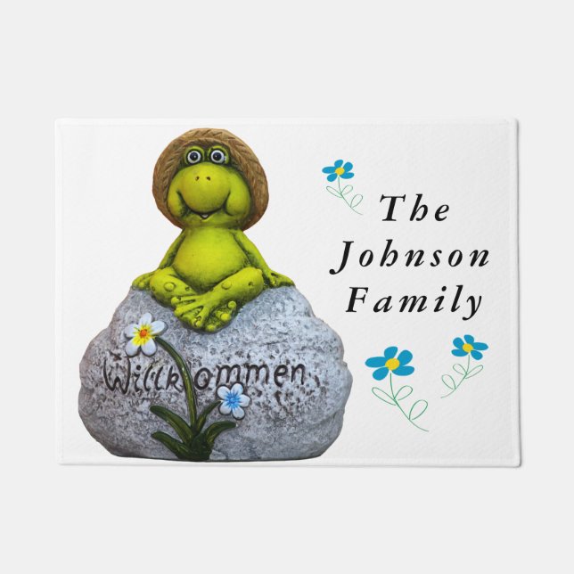 Felpudo Rana en un Doormat de Log (Anverso)