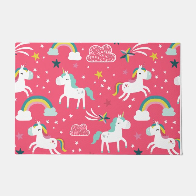 Felpudo Rana rosa unicornio (Anverso)