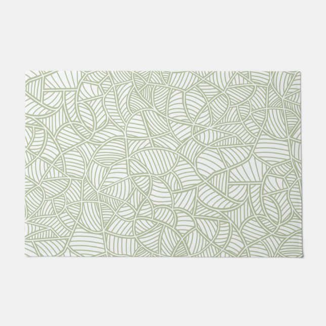 Felpudo Random Leaf Mosaic Pale Green (Anverso)