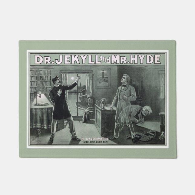 Felpudo Rara Dr. Jekyll y Sr. Hyde Transformation Poster (Anverso)