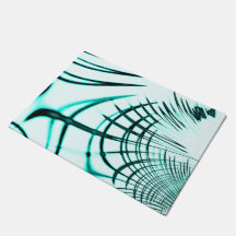 Rastros curvados de cian cruzado en fondo de luz