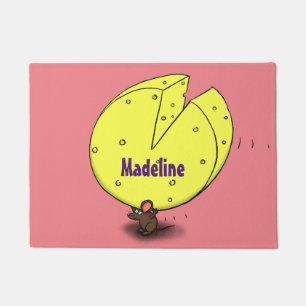 Felpudo Ratón blanco con ilustracion personalizado de ques