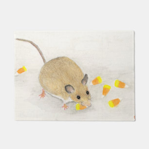 Felpudo Ratón con cuernos de caramelo