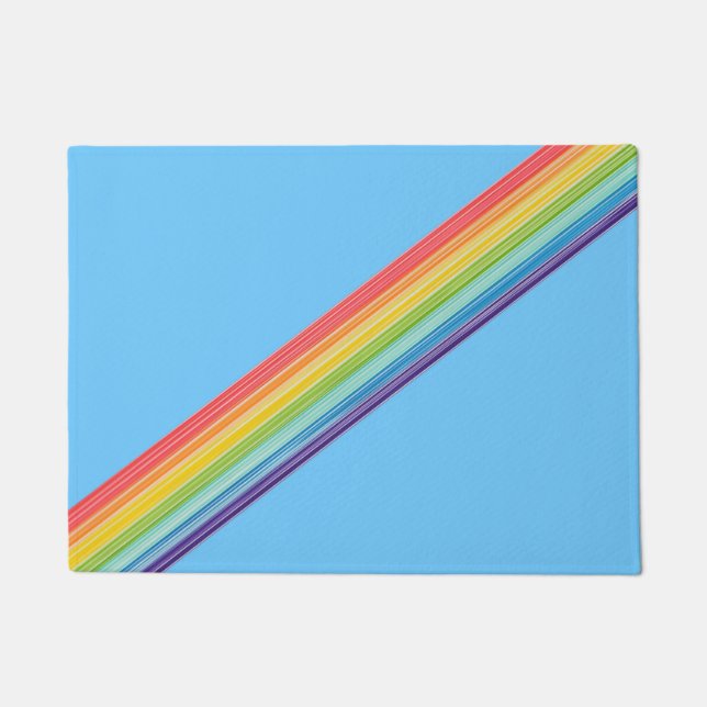 Felpudo Rayas de arco iris diagonales (Anverso)