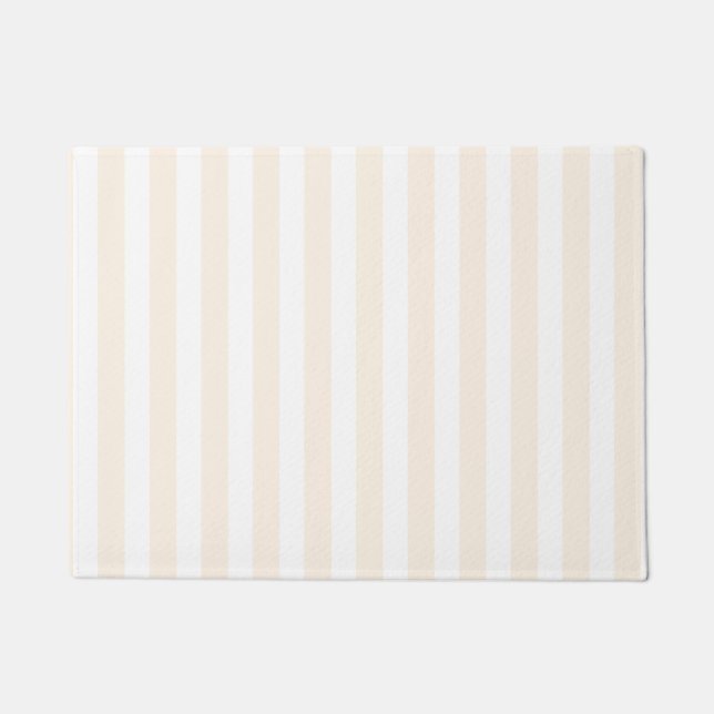 Felpudo Rayas de caramelo beige y blanco (Anverso)