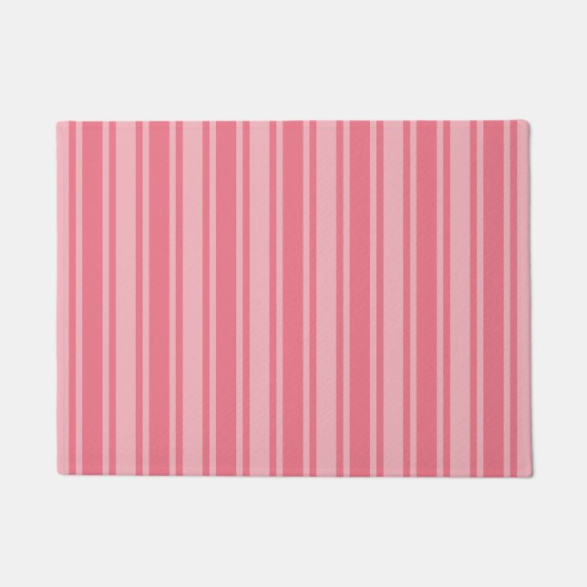 Felpudo Rayas de caramelo rosa coral (Anverso)