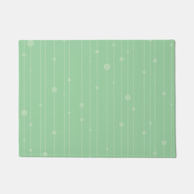 Felpudo Rayas simples y puntas verde de menta moderno (Anverso)