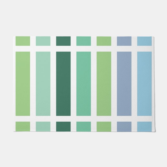 Felpudo Rayas verdes y azules (Anverso)