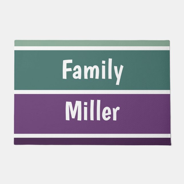 Felpudo Rayas Verdes Y Púrpura (Anverso)