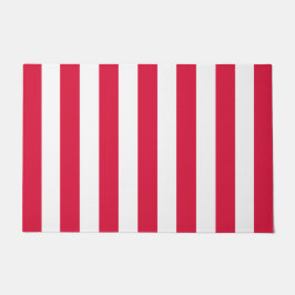 Felpudo Rayas verticales gruesas Crimson Rojo Y Blanco
