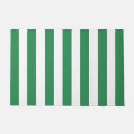 Felpudo Rayas verticales gruesas Mar rayas verdes y blanca