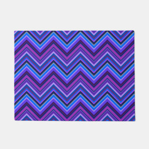 Felpudo Rayas zigzag azules y violetas
