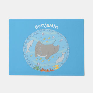 Felpudo Rayo de manta y burbujas ilustracion personalizado