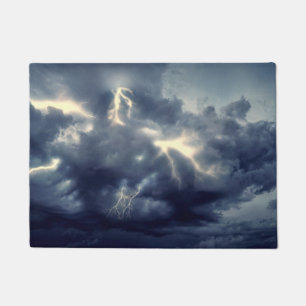 Felpudo Rayos relámpagos durante la tormenta de lluvia