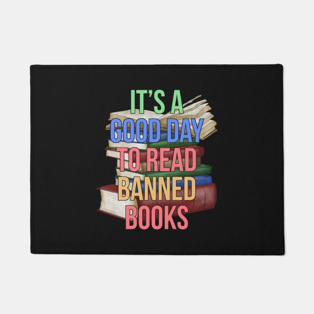 Felpudo Read Banned Books Librarian Bookworm Book Reader (Anverso)