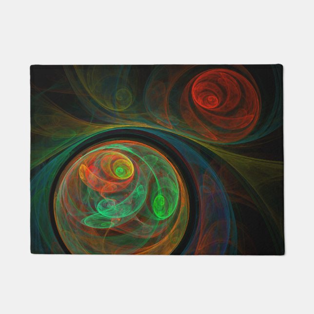 Felpudo Reborn Green Abstract Art (Anverso)