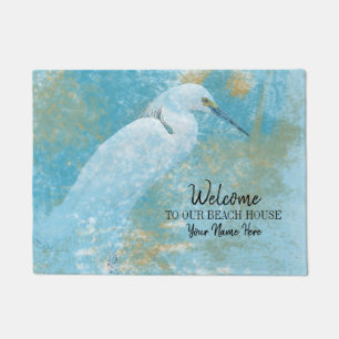 Felpudo Recepción a nuestro personalizado del Egret nevad