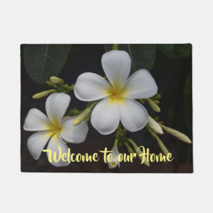 Felpudo Recepción amarilla y blanca del Plumeria a nuestr