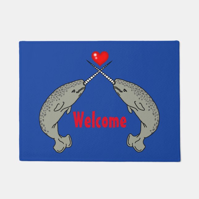 Felpudo Recepción cruzada de Narwhal del cuerno (Anverso)
