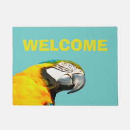 Felpudo Recepción divertida del pájaro del loro