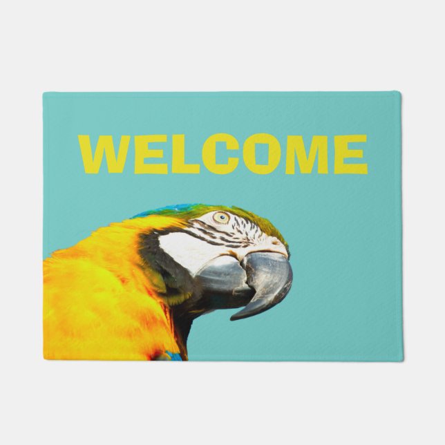 Felpudo Recepción divertida del pájaro del loro (Anverso)