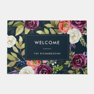 Felpudo Recepción floral de Boho el de la acuarela